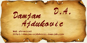 Damjan Ajduković vizit kartica